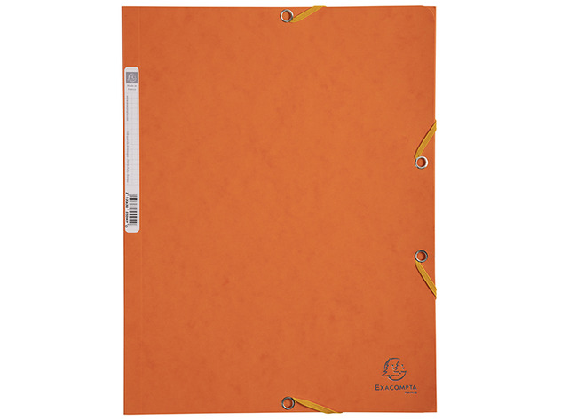 Mappen - elastomap - Exacompta - A4 - karton - met kleppen - oranje - per stuk