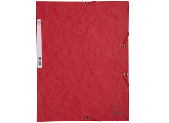Mappen - elastomap - Exacompta - A4 - karton - met kleppen - rood - per stuk