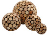 Vormen - hout - boomstam - rond - 10-15 cm - 230 g - per set