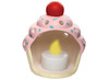 Theelichthouder - terracotta - aardewerk - cupcake - set van 3