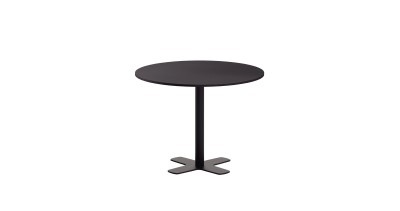 Tafel - Centrale Voet - Kruisvoet - 90 cm x 90 cm x 76 cm - onderstel aluminium (ral9006) - blad natuur - per stuk