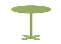 Tafel - Centrale Voet - Kruisvoet - 90 cm x 90 cm x 76 cm - onderstel groen - blad groen - per stuk