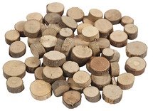 Hout - schijven - boomstam - midi - rond - 0,7 tot 1 cm diameter - zak van 230 g