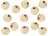Kralen - hout - naturel - 1 cm diameter - set van 100