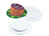 Hoed - karton - blanco - set van 4
