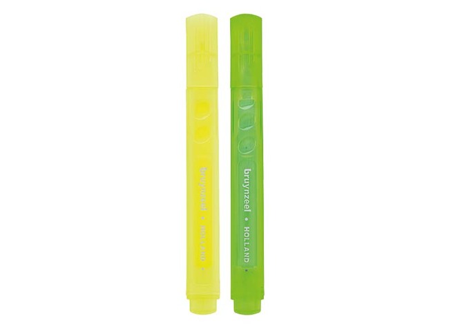 Marqueurs - surligneurs - Bruynzeel - jaune et vert - set de 2
