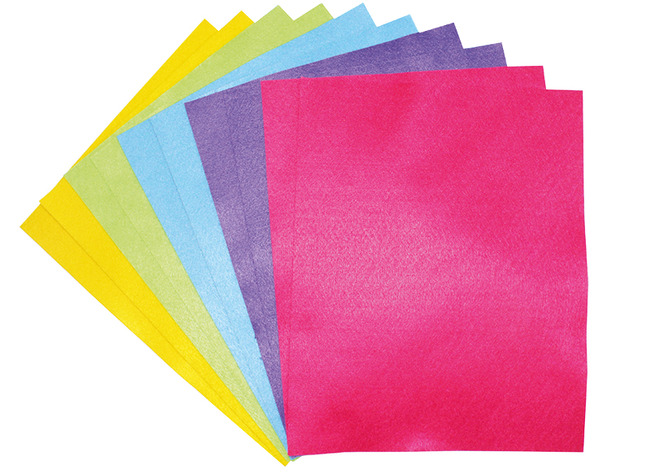 Textiel - vilt - vellen - A4 - verschillende kleuren - set van 10 assorti