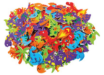 Stickers - foam - dinosaurussen - set van 120 assorti