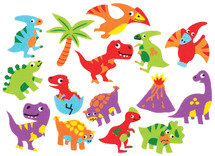 Foam - stickers - dinosaurussen - set van 120 assorti