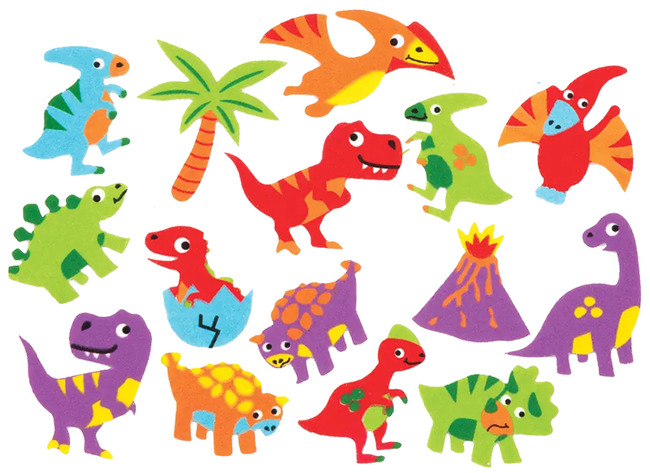 Stickers en mousse - néoprène - dinosaures - autocollants - ass/120