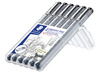 Stiften - schrijfstiften - Staedtler Pigment Liner - zwart - set van 6 assorti