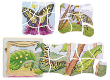 Puzzel - lagenpuzzel - Beleduc - eitjes tot vlinder - 5 lagen - 28 stukjes - hout - per stuk