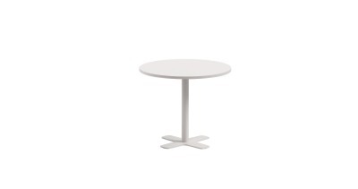 Tafel - Centrale Voet - Kruisvoet - 90 cm x 90 cm x 110 cm - onderstel aluminium (ral9006) - blad natuur - per stuk