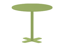 Tafel - Centrale Voet - Kruisvoet - 90 cm x 90 cm x 110 cm - onderstel groen - blad groen - per stuk