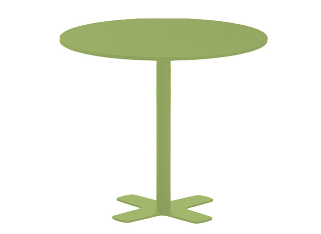 Tafel - Centrale Voet - Kruisvoet - 90 cm x 90 cm x 110 cm - onderstel groen - blad groen - per stuk