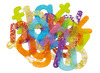 Lichtbordmateriaal - letters - tickit Rainbow Glitter Letters - kunststof - glitter - voor lichtbord - per set