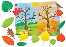 Kleur en vorm - hand2mind Sensory Leaves Math Activity Set - sensorische blaadjes - bomen - wiskundige initiatief - per spel