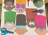 creapapier - knipfiguren - Roylco - haarkapsels - set van 32 assorti