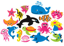 Foam - stickers - zee - set van 120 assorti