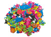 Stickers - foam - zee - set van 120 assorti
