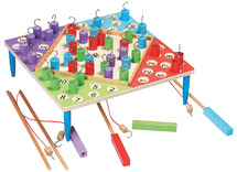 Visspel - sorteerspel - Gogo Toys - cijfers - kleur - hout - vissen - per spel
