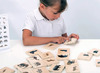 Puzzel - evolutiepuzzel - tickit Wild Animal Family Match - wilde dieren - 7 cm - hout - vierkant - per stuk
