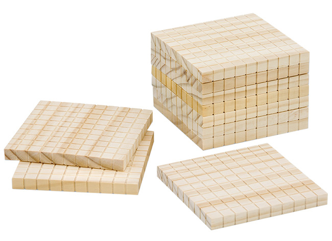 Rekenen - MAB materiaal - rekenblokken - hout - aanvulling - hondertallen - per set