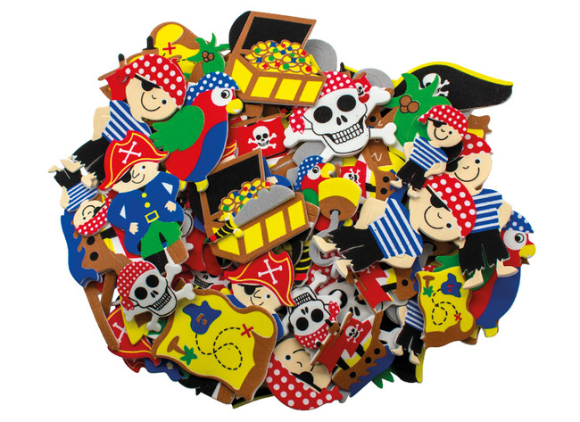 Stickers - foam - piraten - set van 96 assorti