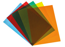 Transparanten - tickit Acetate Colour Sheets - A4 - kunststof - gekleurd - voor lichtbord - set van 5 assorti