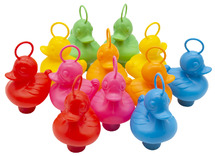 Kermiseend - Scratch Fishing Ducks - 7 x 6 x 9 cm - ring 2,5 cm - gekleurd - set van 12 assorti