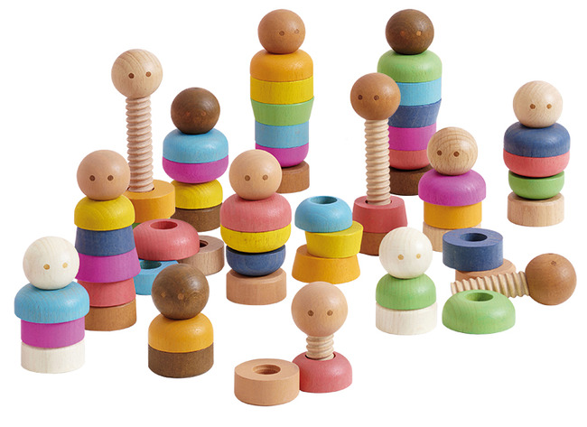 Open-ended - tickit Rainbow Community People - figuren in de samenleving - hout - gekleurd - per set