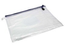 Ritstas - zip pochette - 32 x 23 cm - A4 - blauw - set van 10