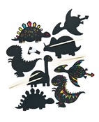 Figuren - dinosaurussen - kraspapier - assortiment van 10