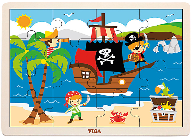 Puzzel - avonturen - piraten - 16 stukjes - per stuk