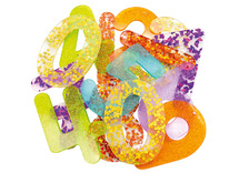 Lichtbordmateriaal - cijfers - tickit Rainbow Glitter Numbers - kunststof - glitter - voor lichtbord - set van 14