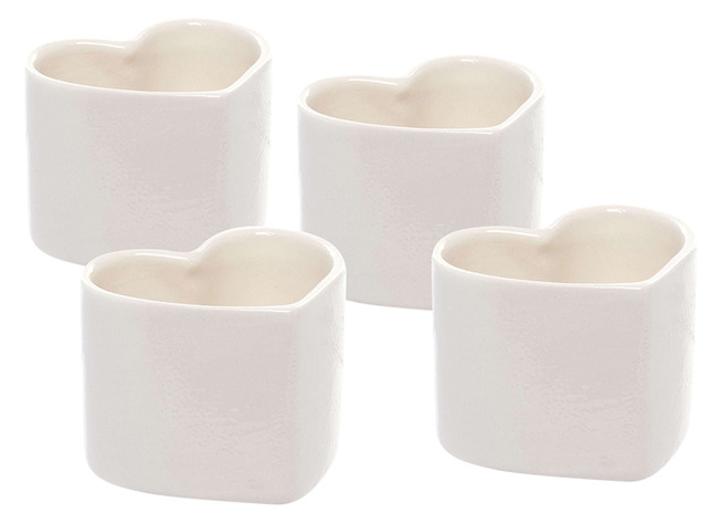 bloempot - porselein - hartvorm - set van 4