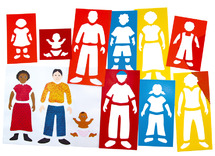 Sjablonen - Royclo - figuren - familie - set van 9 assorti