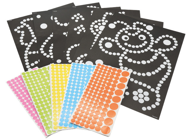 Deco - Stickers - Rondjes Met Opdrachtkaarten - Assortiment Van 8