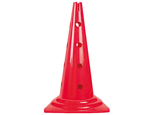 Kegels - Spordas Durable - met gaten - parcours - 50 cm - rood - per stuk