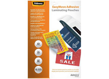 Lamineerfolie - Fellowes - glanzend - A4 - 80 micron - zelfklevend - set van 25
