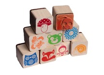 Stempels - figuren - 3 x 3 cm - set van 9 assorti