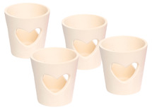 porselein - theelichthouder - hart - set van 4