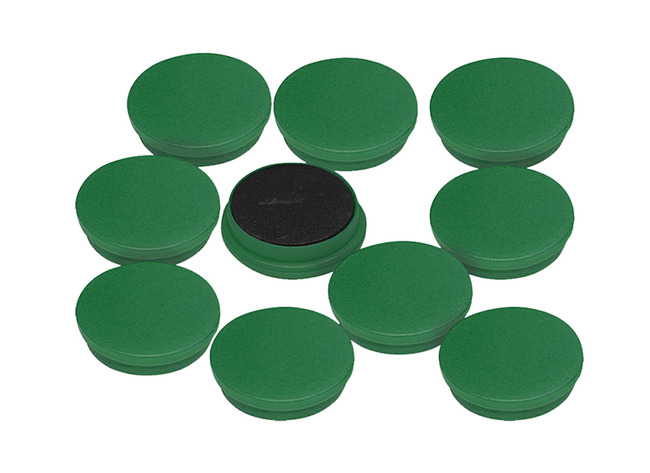 Magneten - 2 cm diameter - groen - set van 10