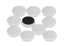 Magneten - 2 cm diameter - wit - set van 10