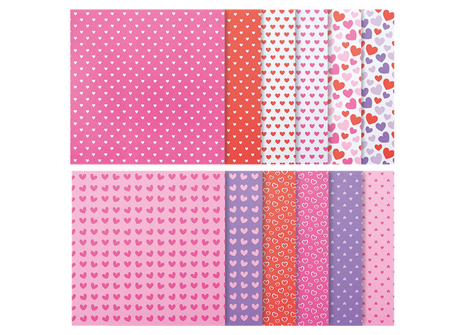 Creapapier - hartjespapier - set van 48 assorti