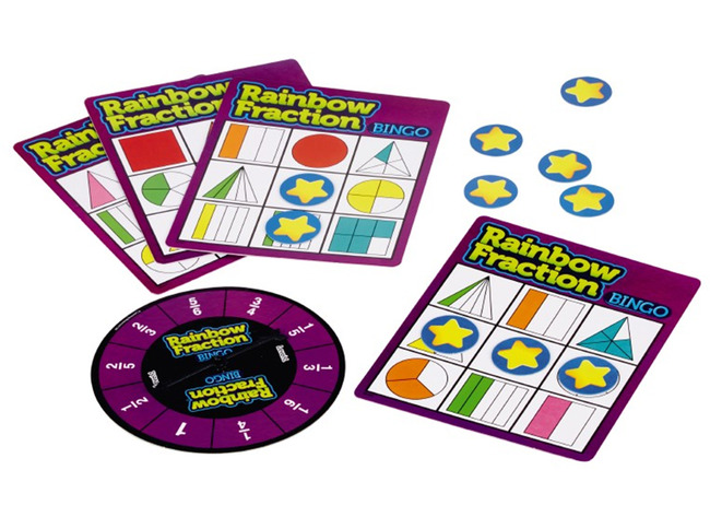 Rekenpel - Learning Resources - Rainbow Fraction Bingo - breuken - bingo - per spel