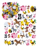 Stickers - foam - boerderijdieren - mousse - assortiment van 96
