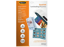 Lamineerfolie - Fellowes - glanzend - A4 - 80 micron - met plooilijn - set van 25