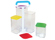 Opbergen - Learning Resources CreateASpace SeeThru Storage Caddy - opbergpotjes - transparant - met houder - set van 4 assorti