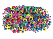 Wiebeloogjes - gekleurd - zelfklevend - decoratie - set van 1000 assorti